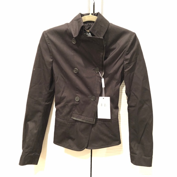 Salvatore Ferragamo Jackets & Blazers - Salvatore Ferragamo Black Jkt with leather piping